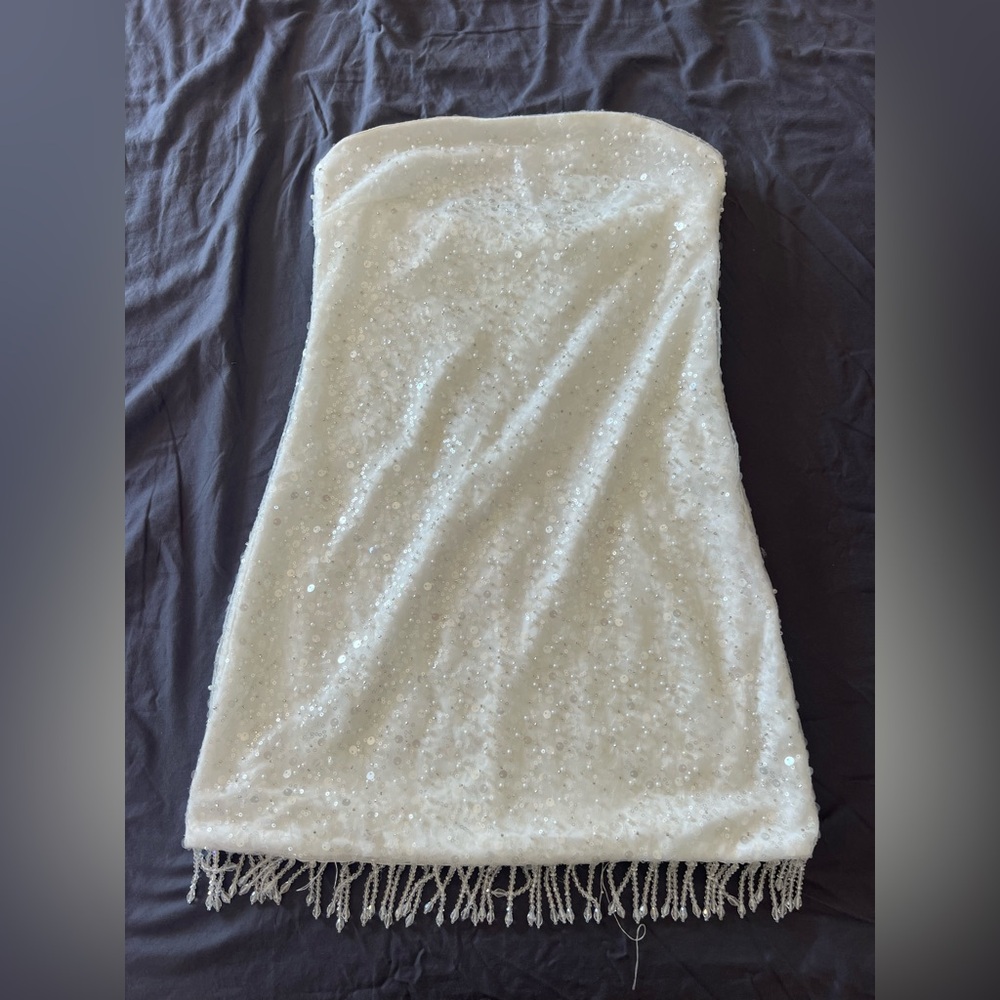 12th Tribe White Sequin Dress